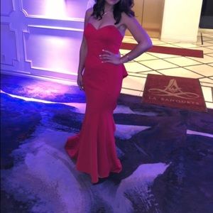 Maxi red heart shape dress